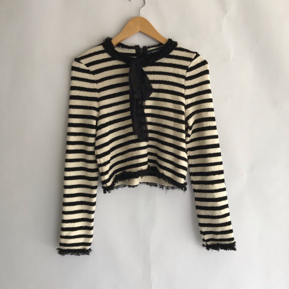 Zara black and white stripe sweater